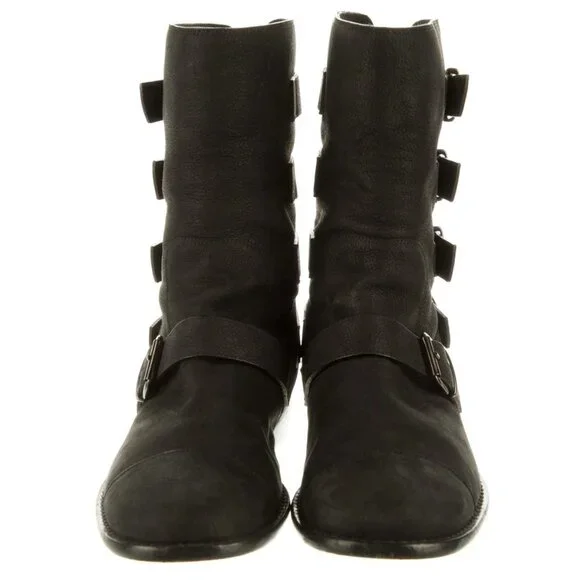 Men's Giuseppe Zanotti Nubuck Mid-Calf Moto Boots Size 41 - Picture 4 of 8